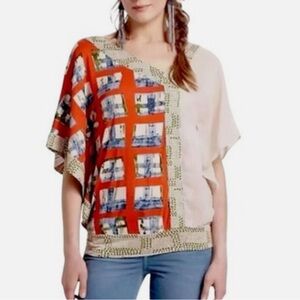 Anthropologie Vanessa Virginia Multicolor colorblock flowy Top